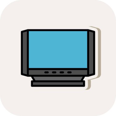 televizyon web simgesi vektör illüstrasyonu