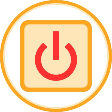 Güç Düğmesi simgesi, vektör illüstrasyonu 