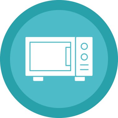 mikrodalga düz simge, vektör illüstrasyonu