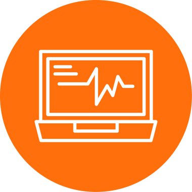 Vector Illustration ECG Kalp atışı Ekranı. Sağlık Geçmişi