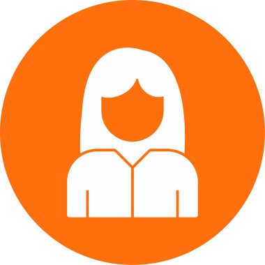 Kadın avatar simgesi, vektör illüstrasyonu 