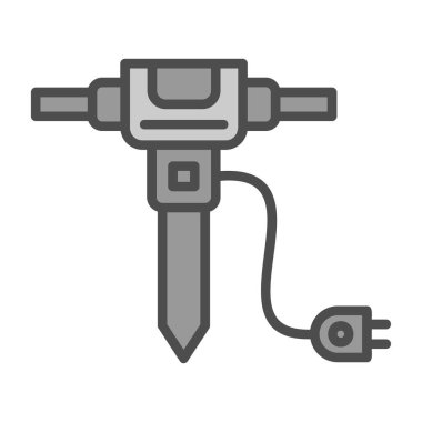 Beyaz arka plan üzerinde izole jackhammer simgesi