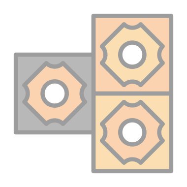 iki renkli soketin düz vektör simgesi