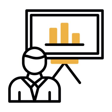 Bir sunum simgesinin vektör illüstrasyonu 