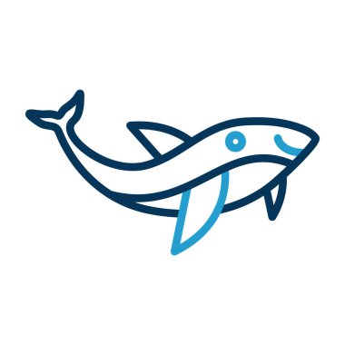 Balina hayvan ikonu. düz vektör illüstrasyonu