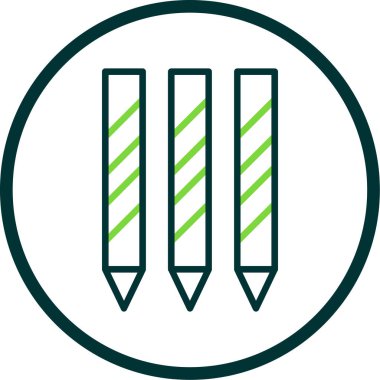 Renkli kalemler. Web simgesi basit illüstrasyon  