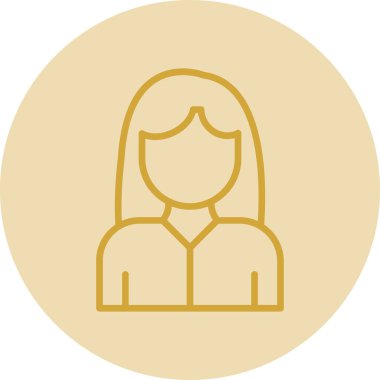 Kadın avatar simgesi, vektör illüstrasyonu 
