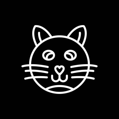 Kedi suratlı. Web simgesi basit illüstrasyon