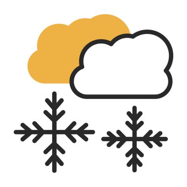 Kar bulutları hava durumu ikonu, vektör illüstrasyonu 