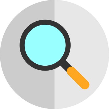 Büyüteç simgesi, düz stil, arama sembolü. Vektör illüstrasyonu