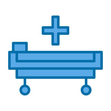 Hastane yatağı ikon vektör illüstrasyonu
