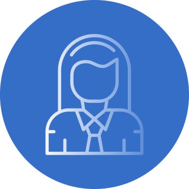 İş kadını avatar simgesi, vektör illüstrasyonu 