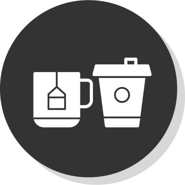 kahve fincanı simgesi, vektör illüstrasyonu