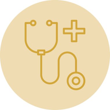 steteskop düz simge, tıbbi ve sağlık ikonları 