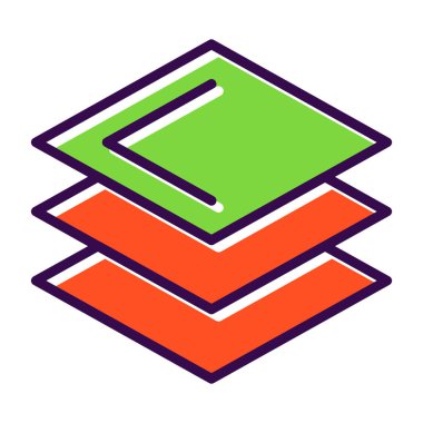 Yeşil ve beyaz bir ikonun vektör illüstrasyonu