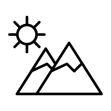 Dağları kutsal kişilerin resmi, vektör çizim