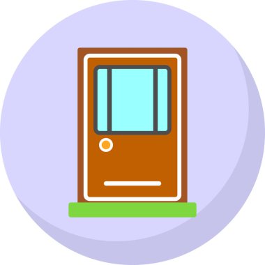 Kapı web simgesi, vektör çizim