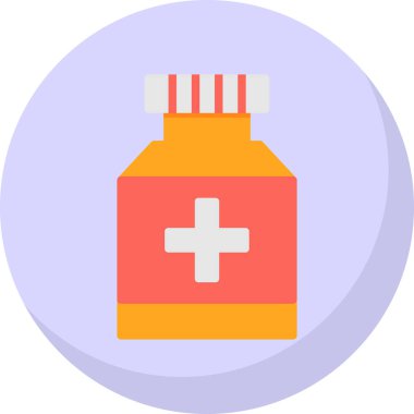 İlaç şişesi. Web simgesi basit illüstrasyon