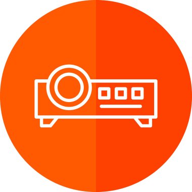 Projektör simgesi, vektör illüstrasyonu 