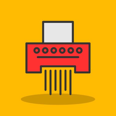 Kağıt Öğütücü düz simgesi, vektör illüstrasyonu 