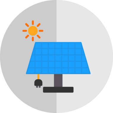 Güneş enerjisi paneli vektör illüstrasyonu
