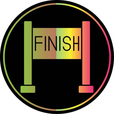 bitiş çizgisi simgesi, vektör illüstrasyonu