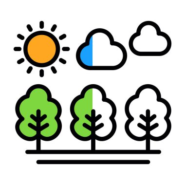 Orman ikonu vektör illüstrasyonu