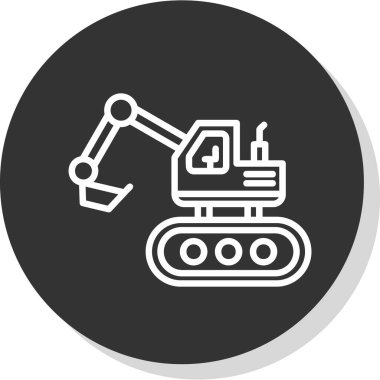 Escavator web simgesi, vektör illüstrasyonu