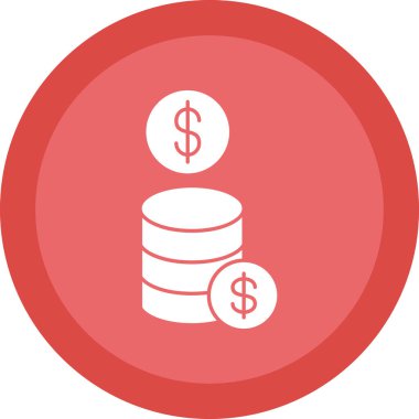 Para dolarları para sikkeleri simge basit illüstrasyon