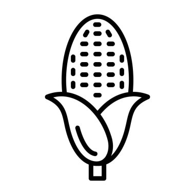 mısır simgesi vektörü beyaz arkaplanda izole, mısır şeffaf işareti, ince çizgi veya işaret, doğrusal biçim tasarımı