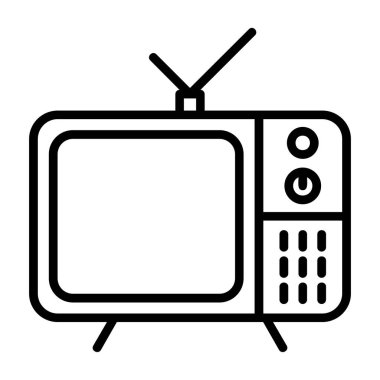 televizyon web simgesi vektör illüstrasyonu