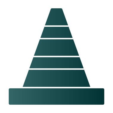 Trafik konisi simgesi, vektör illüstrasyonu basit tasarım