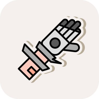 Çizgi film tarzında el simgesinin vektör illüstrasyonu.