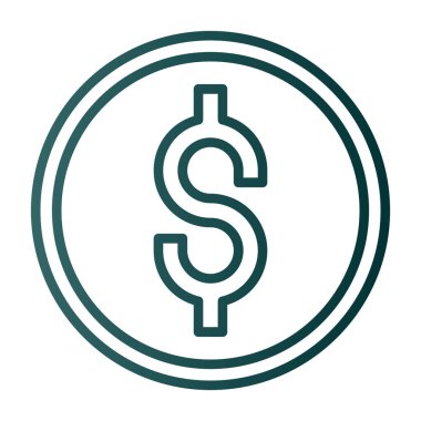 Dolar işareti simgesi, vektör çizimi