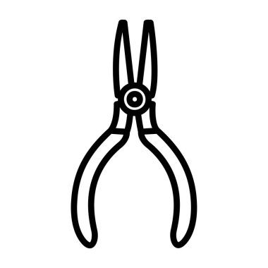 İğne burun pensesi ikon vektör illüstrasyonu