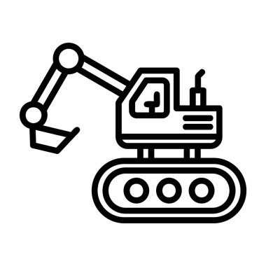 Escavator web simgesi, vektör illüstrasyonu