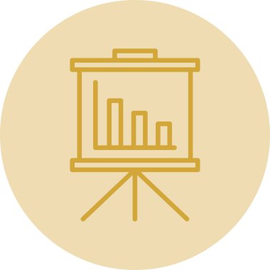 Bir sunum simgesinin vektör illüstrasyonu 