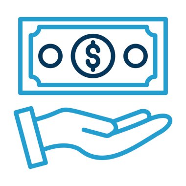  Nakit ödeme ikonu vektör illüstrasyon tasarımı