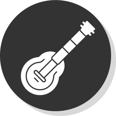 Gitar ikonu. Web için basit müzik vektör simgeleri çizimi