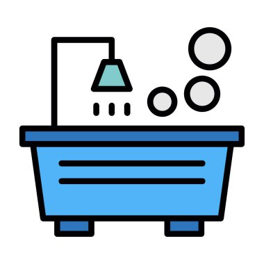 Çamaşır sepeti simgesi. Taslak çamaşır sepeti vektör simgesi rengi düz izole