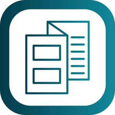 Broşür simgesi, vektör illüstrasyonu basit tasarım