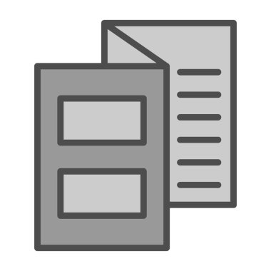 Broşür simgesi, vektör illüstrasyonu basit tasarım