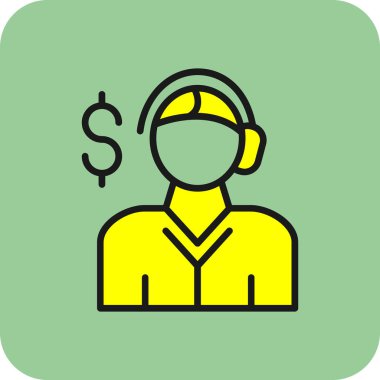Salesman web icon vector illustration