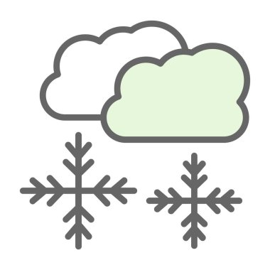 Kar bulutları hava durumu ikonu, vektör illüstrasyonu 