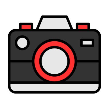 Fotoğraf makinası. Web simgesi basit illüstrasyon