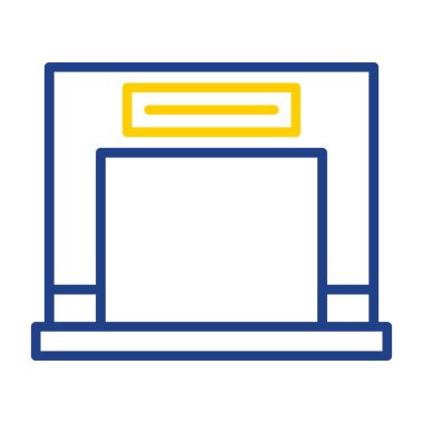 şömine simgesi vektör illüstrasyonu