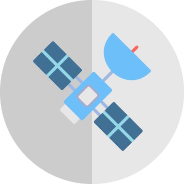 Beyaz arka plan üzerinde izole uydu simgesi