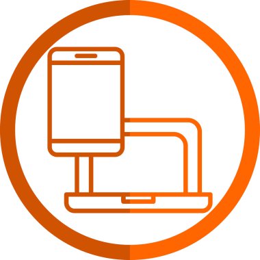 Elektronik aygıtlar simgesi, tablet ve dizüstü bilgisayar vektör çizimi 