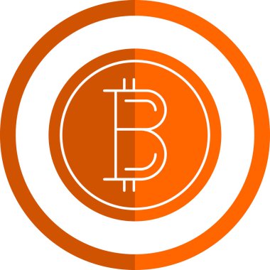 Basit bitcoin simgesi, vektör illüstrasyonu
