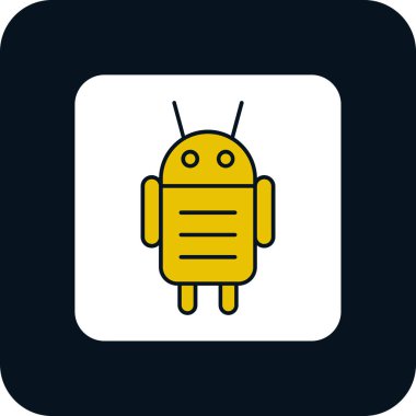 Android karakteri. Web simgesi basit illüstrasyon